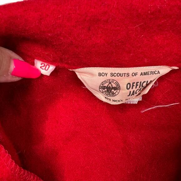 Boy Scouts BSA Vintage 80s Red Wool Official Jacket Youth 20 - Picture 7 of 7